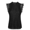 Overdele New Year | Pcolline Sl Lace Top Noos Bc Black