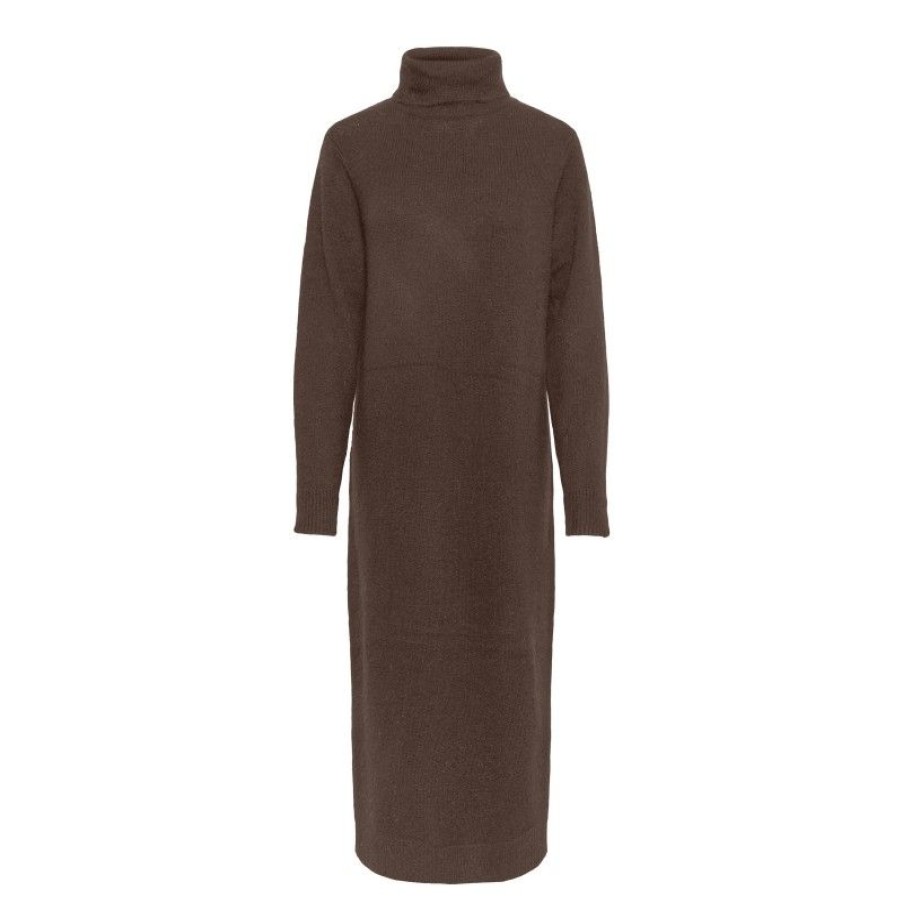 Overdele Pieces | Pcjuliana Ls Rollneck Knit Dress Noos Bc Chicory Coffee