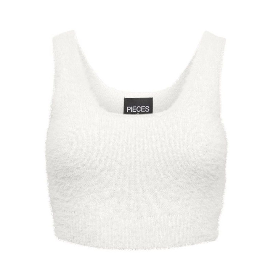 Overdele Pieces | Pcnagili Bralette Knit Top Cloud Dancer