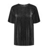 Overdele Deluxe Clothing | Jdyvilma S/S Glitter Long Top Jrs Black Silver