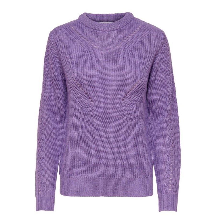 Overdele JDY | Jdylenette L/S O-Neck Pullover Knt Check Violet