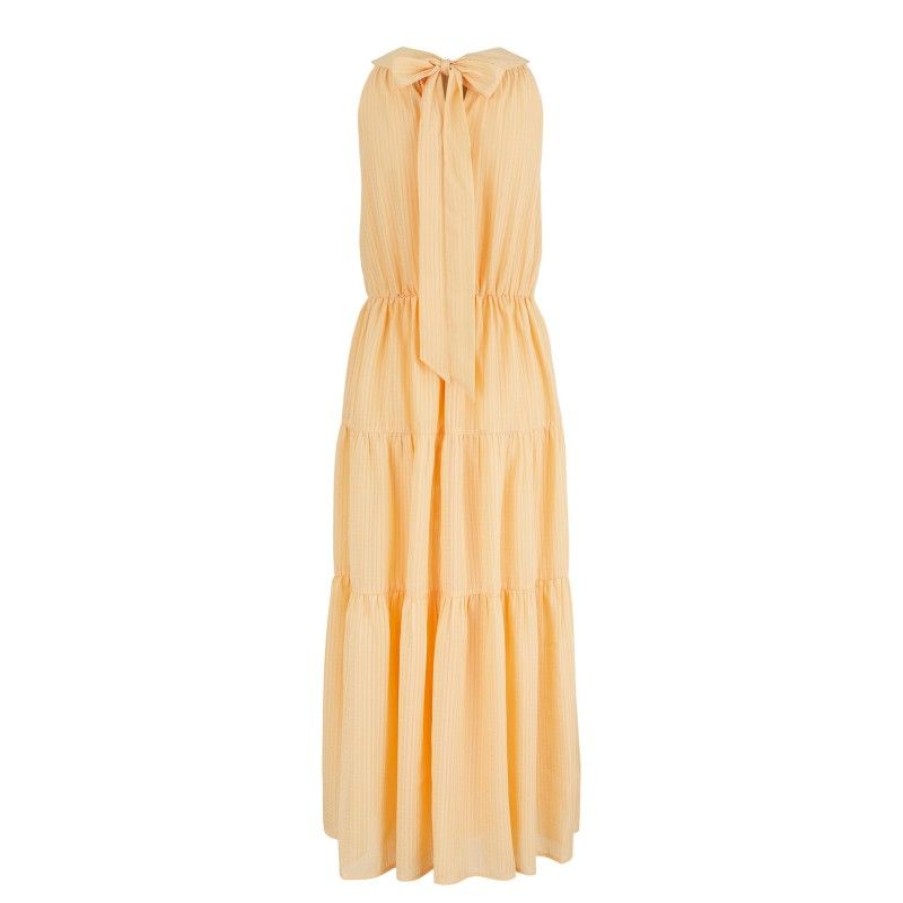 Kjoler & Nederdele Pieces | Pcvalentine Halterneck Ankle Dress Bc Apricot