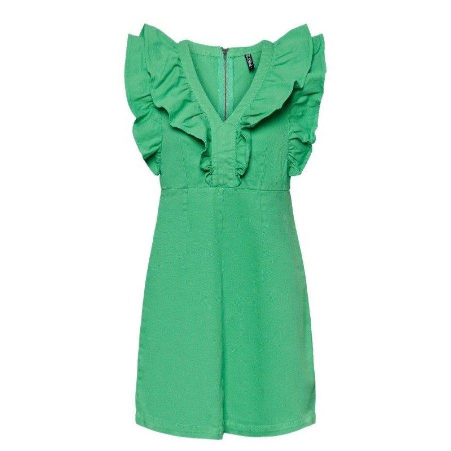 Kjoler & Nederdele Pieces | Pcama Sl Ruffle Dress Bc Irish Green