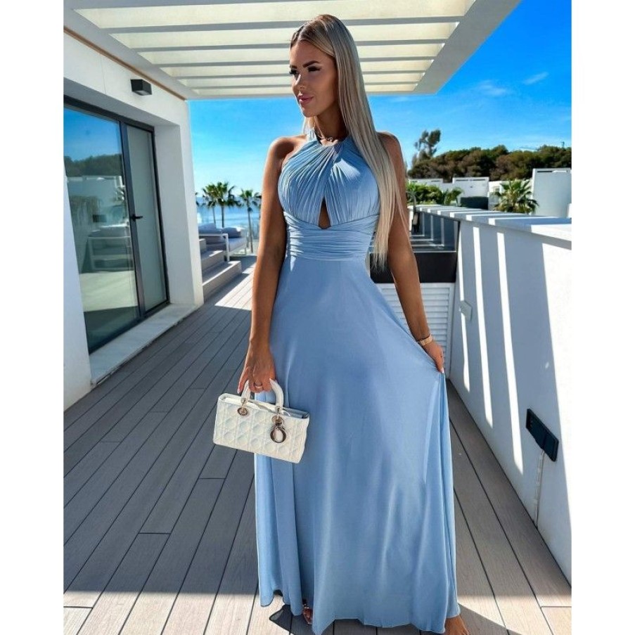 Kjoler & Nederdele Deluxe Clothing | Clarisse Dress Blue R1468