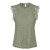 Overdele New Year | Pcolline Sl Lace Top Noos Bc Tea